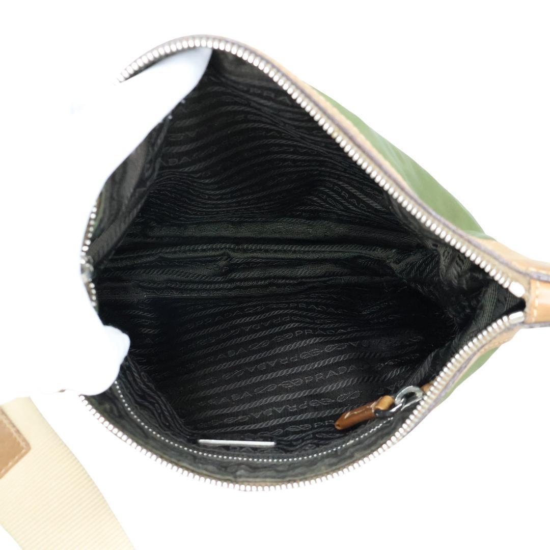 良品 PRADA プラダ ショルダーバッグ ナイロン レザー 三角ロゴ 白タグ