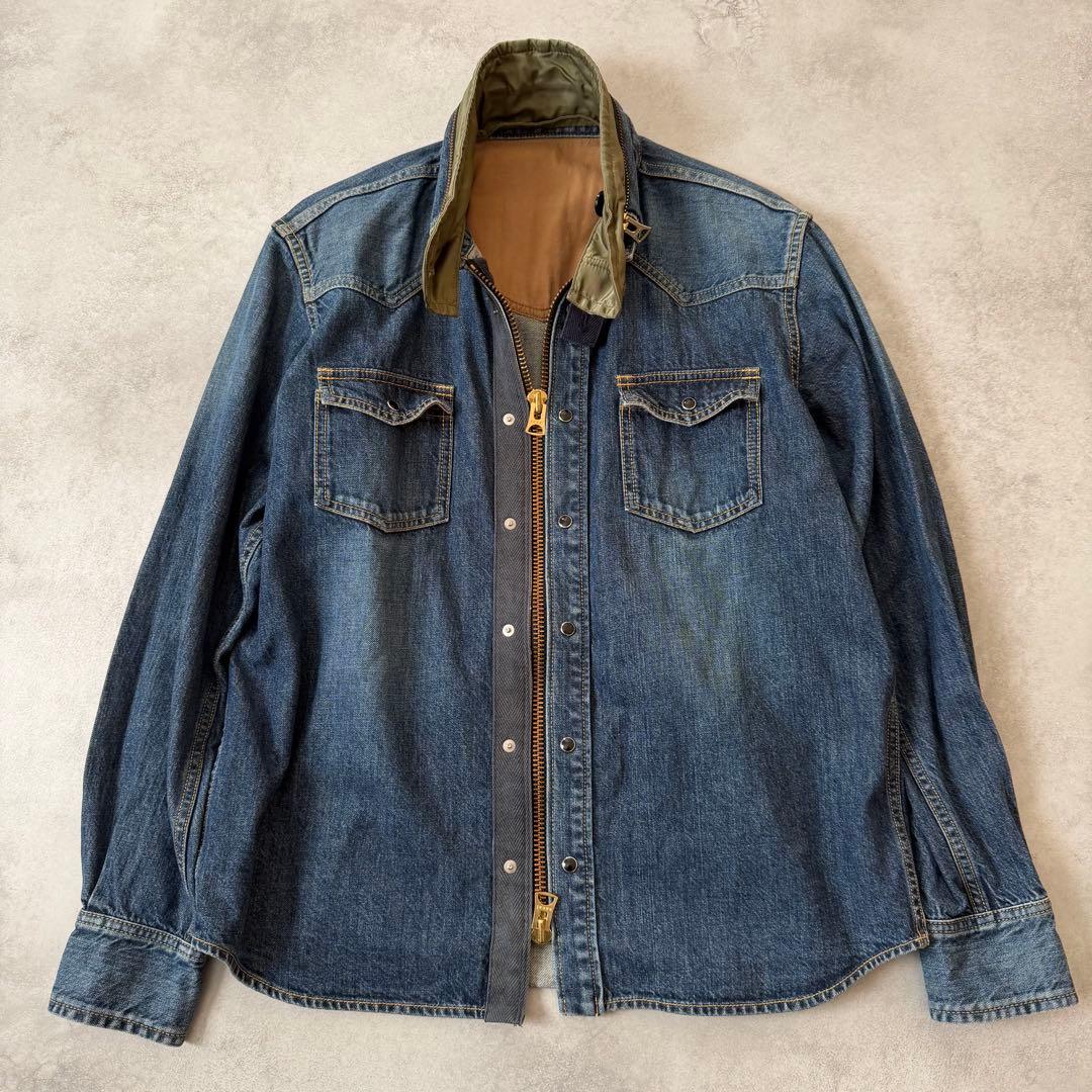 sacai ストレートフィットデニムジャケット ウェスタン調　ドッキング　異素材
