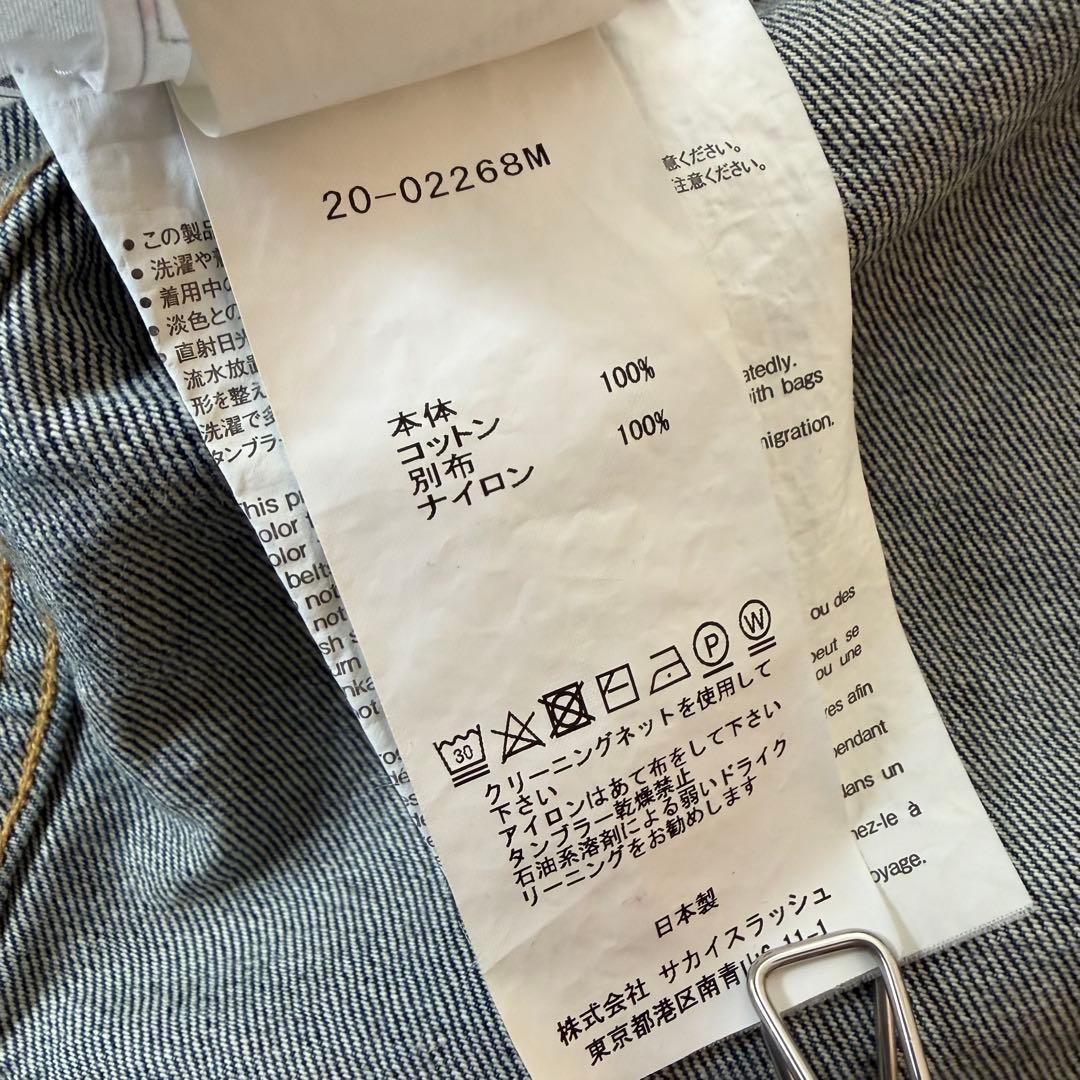 sacai ストレートフィットデニムジャケット ウェスタン調　ドッキング　異素材