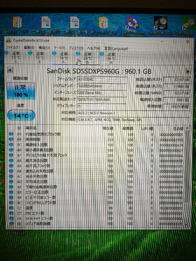 Samsung 870 EVO 1TB & SanDisk 960GB2台セット