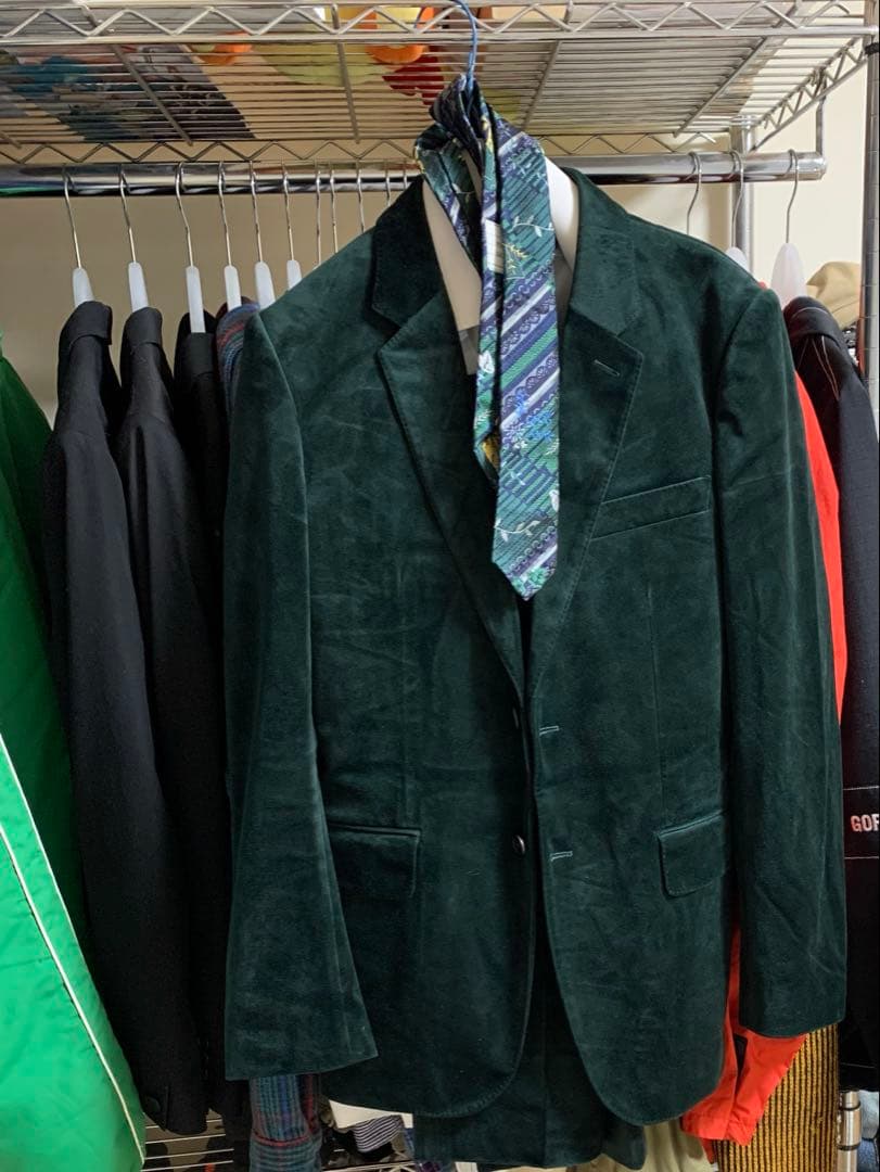 Paul Smith ダークグリーン ベルベット セットアップ