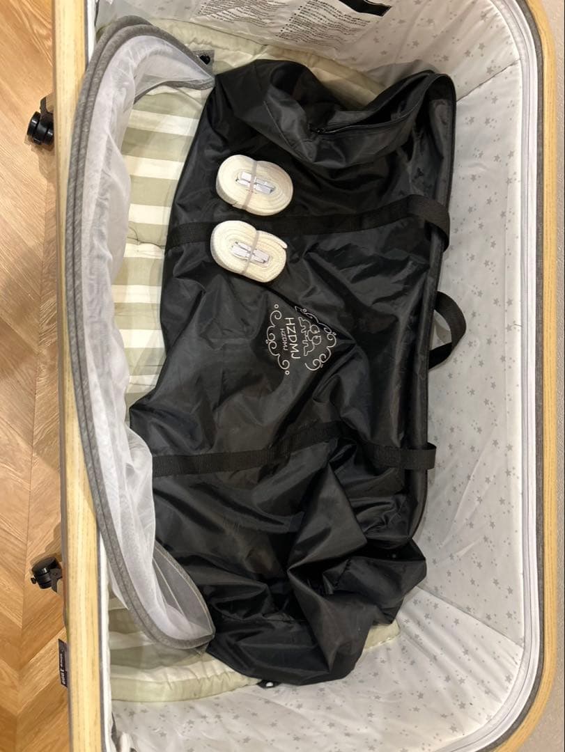 HZDMJ ベビーベッド 高さ調節可 折り畳み たまひよ ごろ寝マット付き