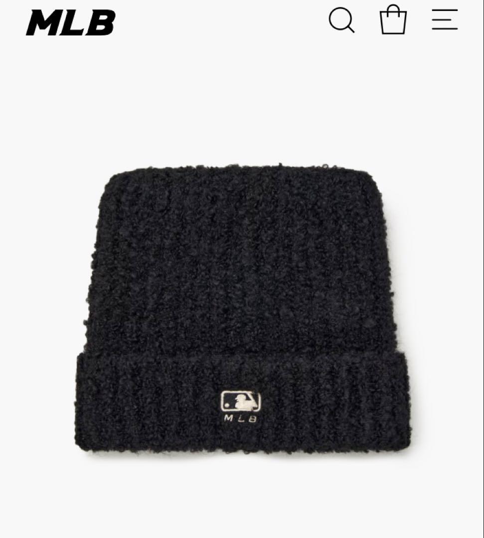★新品★ MLB 韓国限定 ビーニー 猫耳 ブラック　ニット帽　カリナ着用