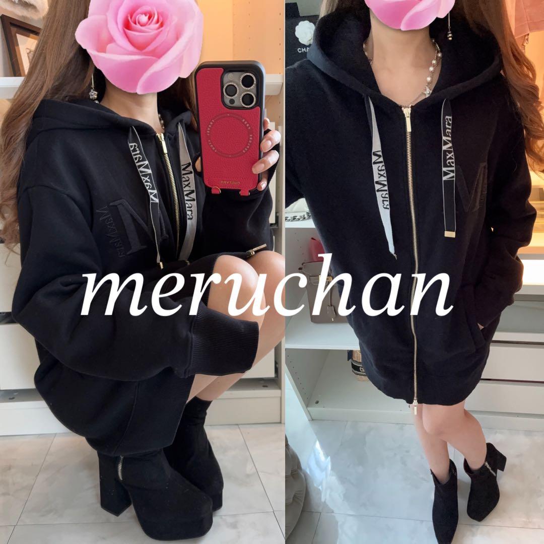 【美品】MaxMara ロング丈ジップパーカー スウェット ワンピース
