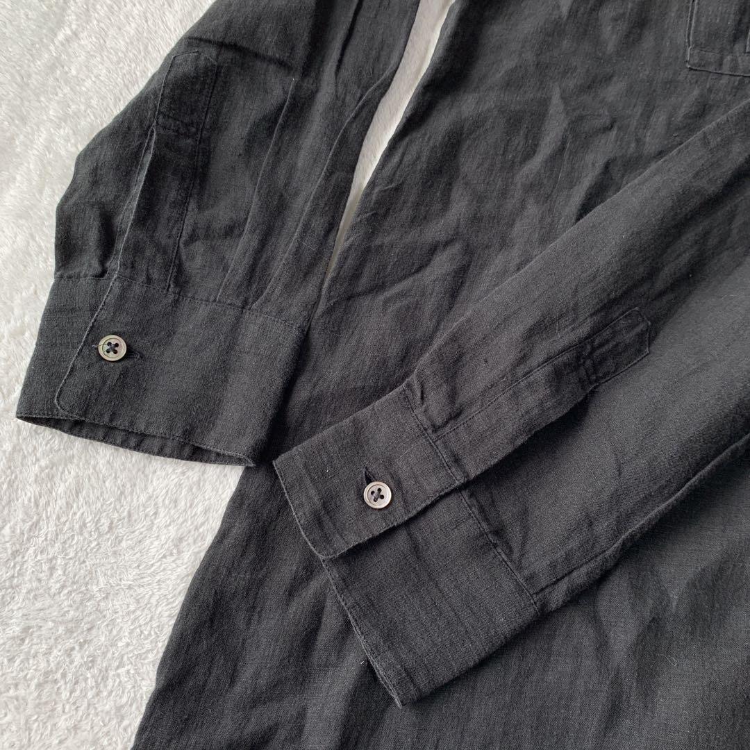 人気 マーガレット ハウエル 麻 リネン 長袖 タック プルオーバー ワンピース