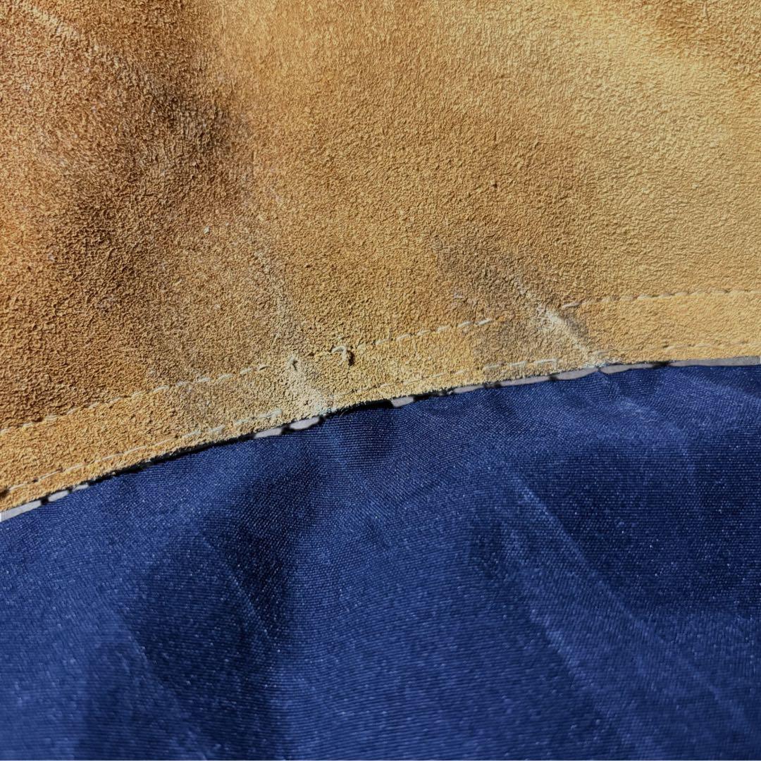 USA製 William Barry レザー切替 ダウンベスト キャメル L