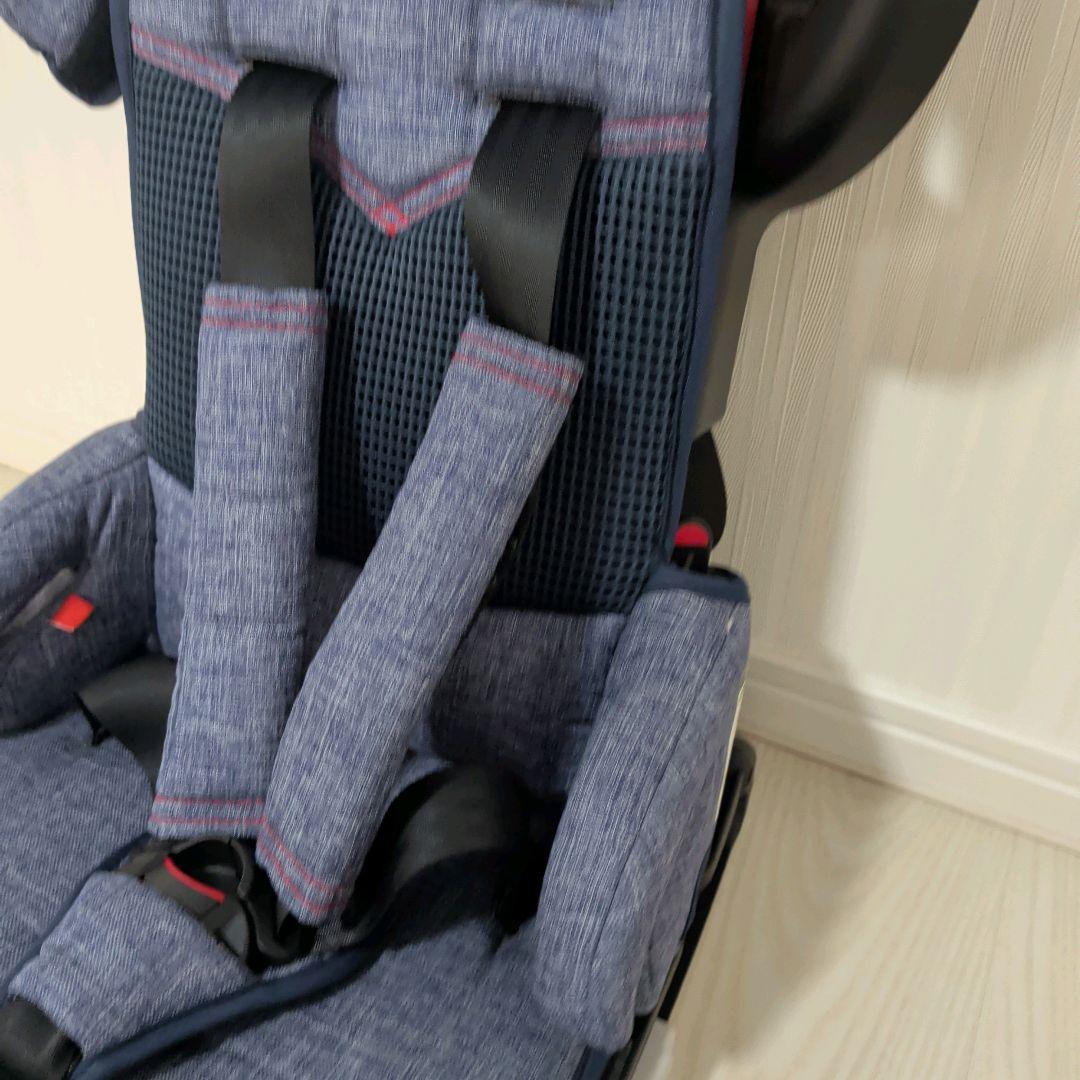 【美品】日本育児 ISOFIX・シートベルト トラベルベストEC Fix デニム