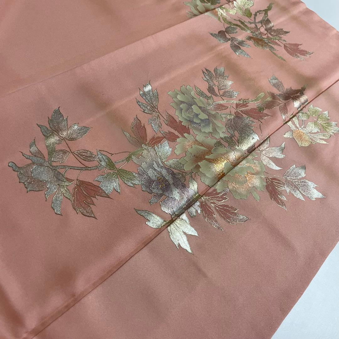 落款あり 【金彩友禅 和田光正 】付下げ 牡丹文様 正絹 裄65.5 v118