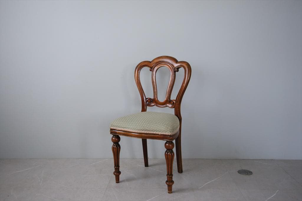 英国アンティーク木製バルーンバックダイニングチェア/サロンイス(90-121-2