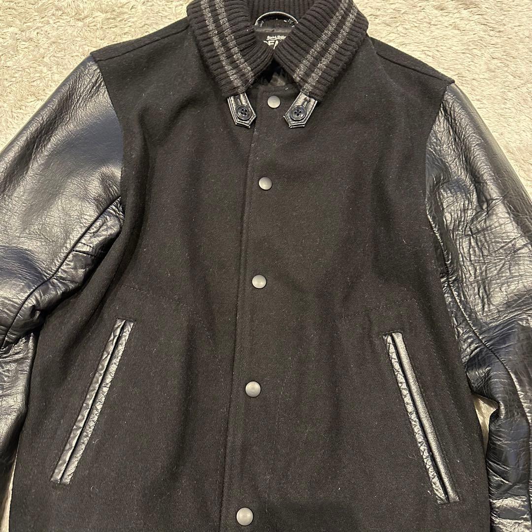 ビームス　スタジャン　袖レザー　メンズ　サイズM 切替　牛革　本革　ドンキー