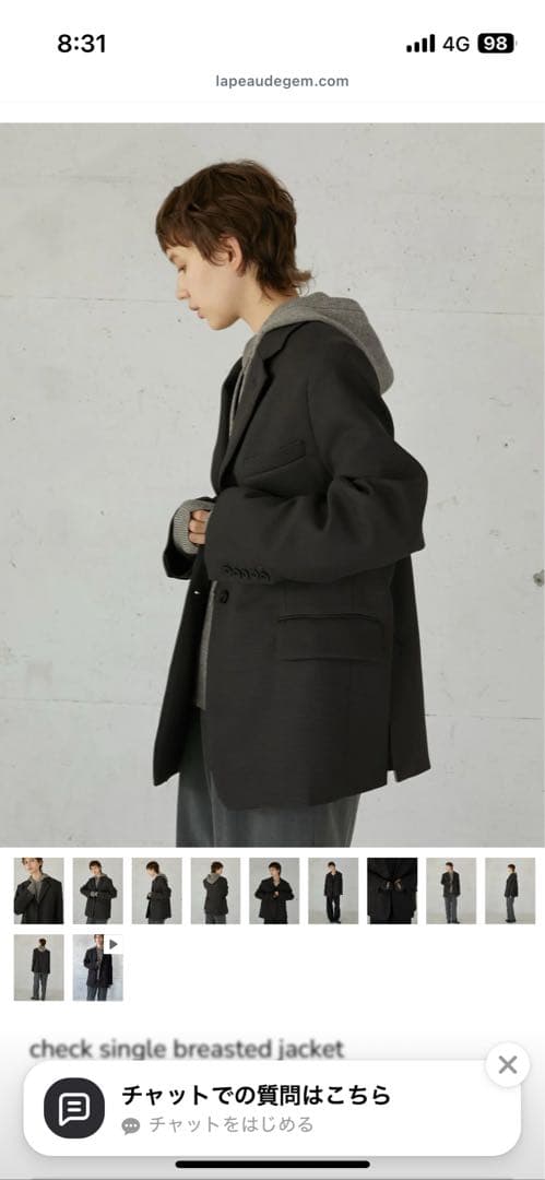 専用　新品check single breasted jacket