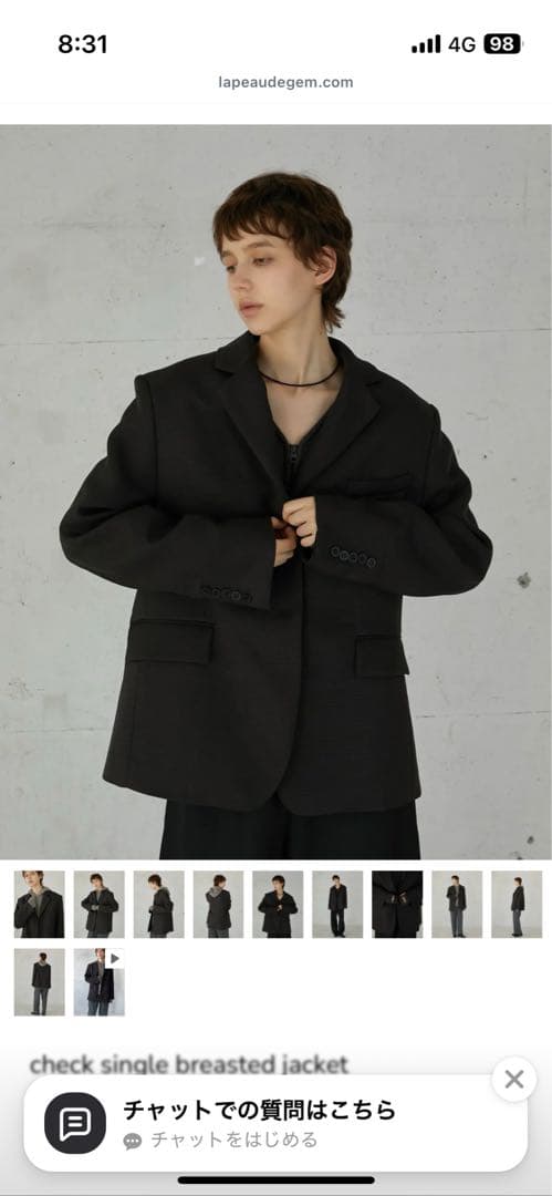 専用　新品check single breasted jacket