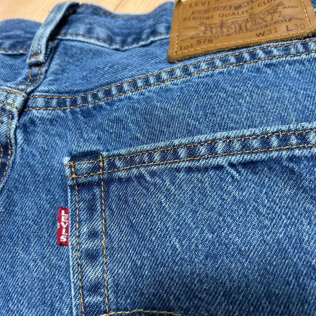 【美品】LEVI'S ／578 ／W31L30バギーミディアムインディゴ　デニム