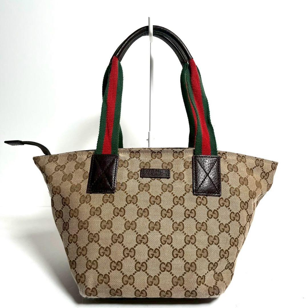 【極上美品✨】グッチ GGキャンバス シェリーライン トートバッグ 角擦れ無し