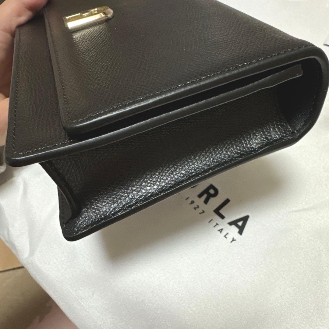 FURLA クラッチバッグ 黒 レザー 保存袋付き 新品未使用(ショルダー無し)