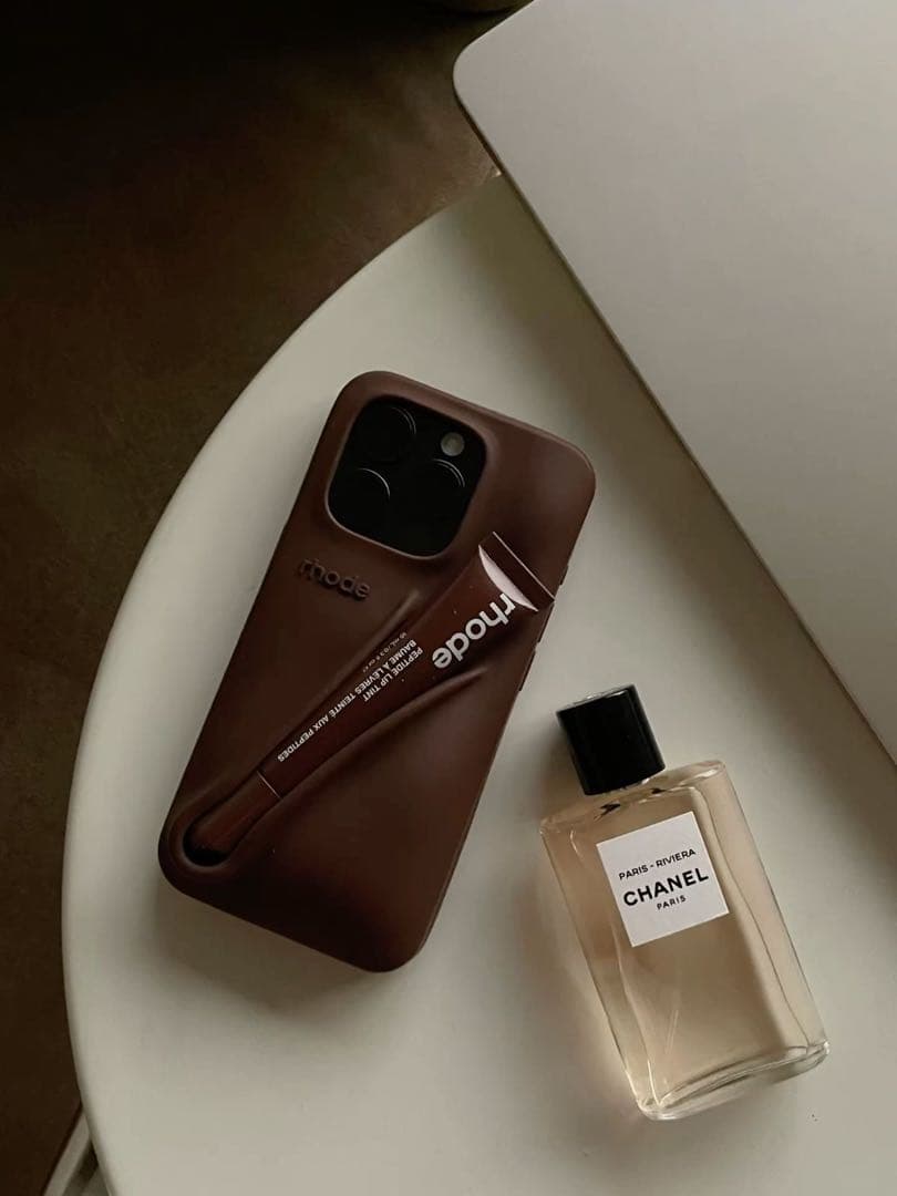 【全機種対応】rhode espresso iPhoneケースリップ付き