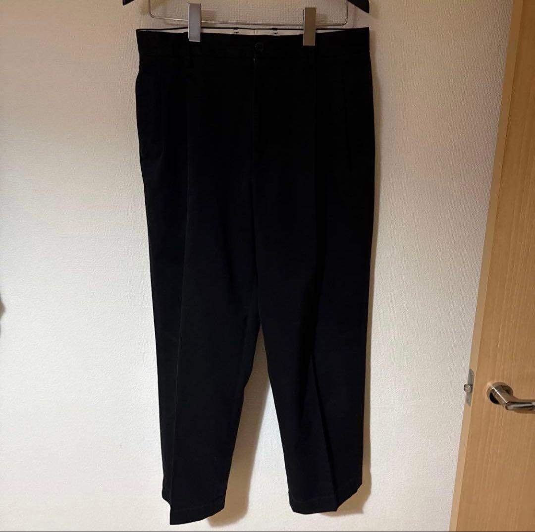 WACKO MARIA DOUBLE PLEATED TROUSERS チノL黒