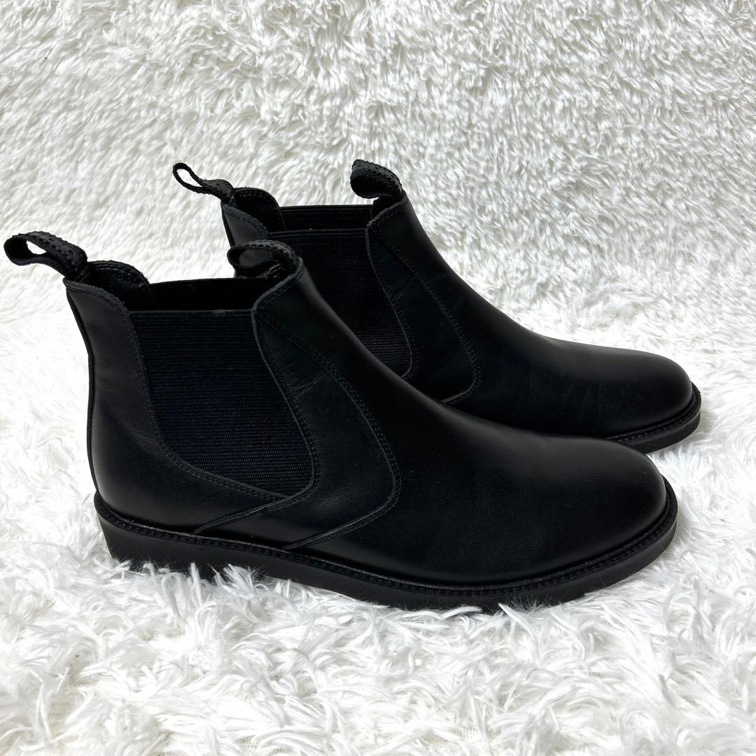 【未使用級】HARUTA レザーサイドゴアブーツ ブラック27cm 3E