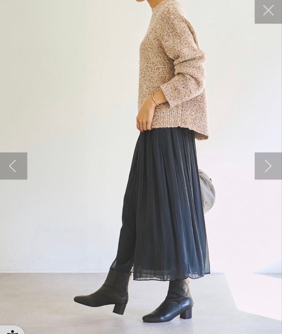 【新品】ビアズリー シワシフォンギャザーパンツ ブラック 黒