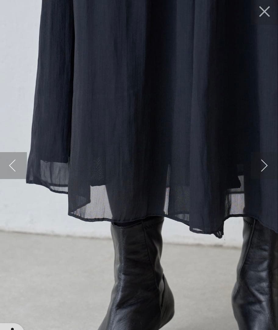 【新品】ビアズリー シワシフォンギャザーパンツ ブラック 黒