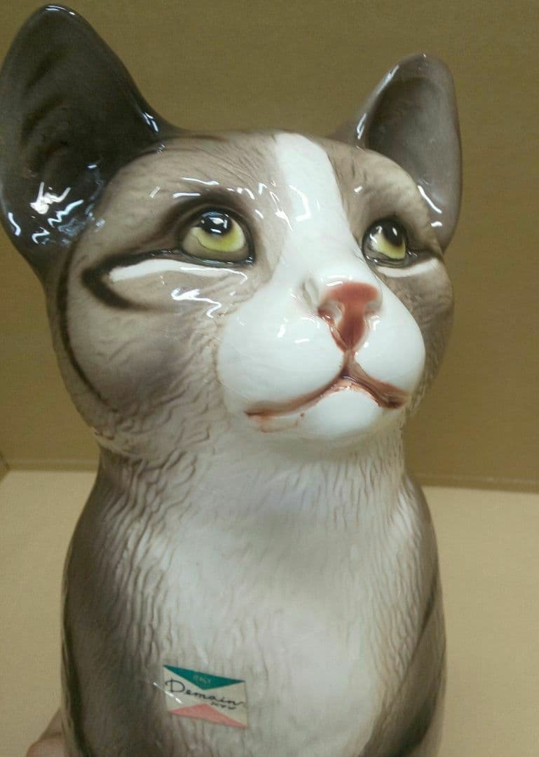 陶器 猫 置物 ドマン