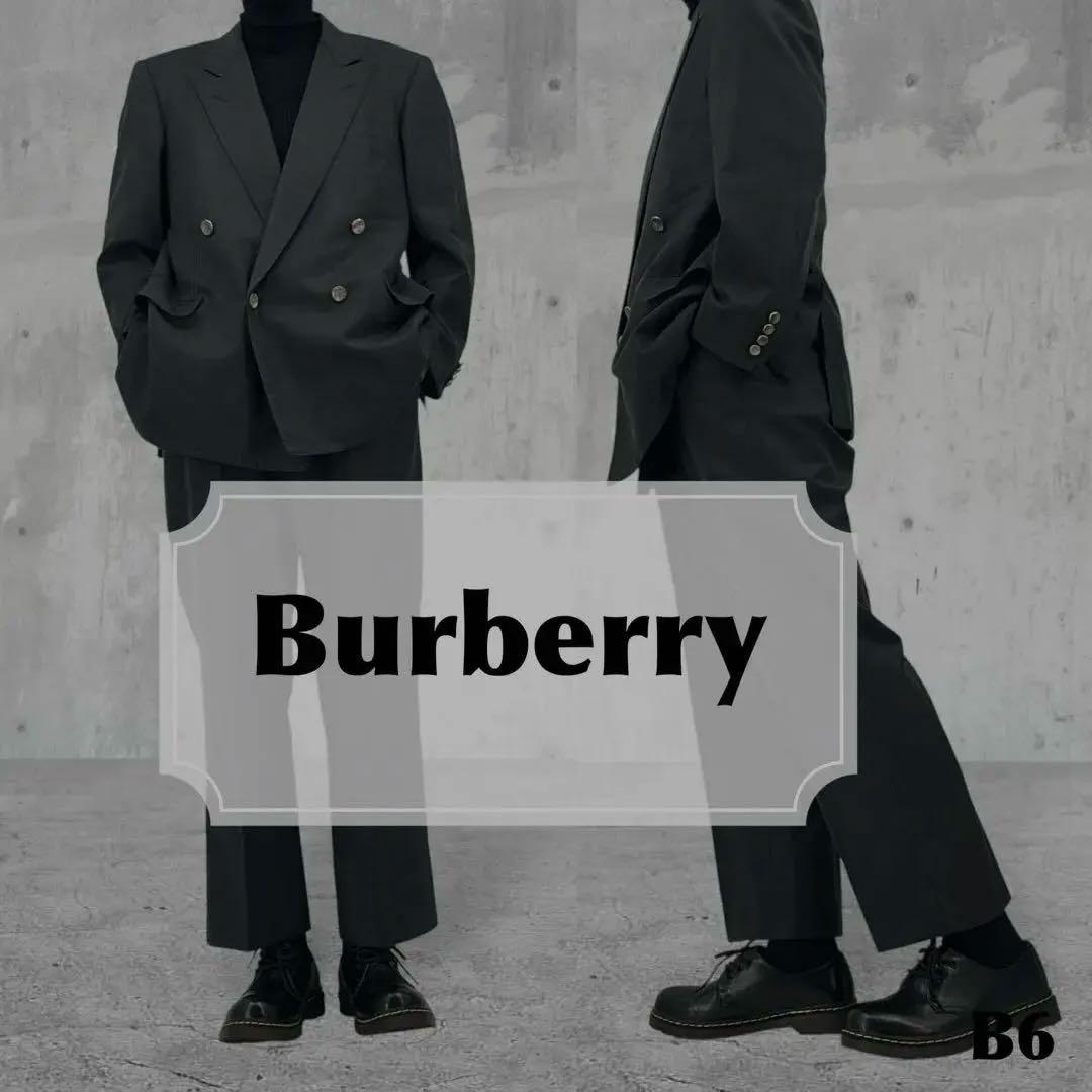 【高級】バーバリー　スーツ　セットアップ　カシミヤ　螺鈿ボタン　ダブル