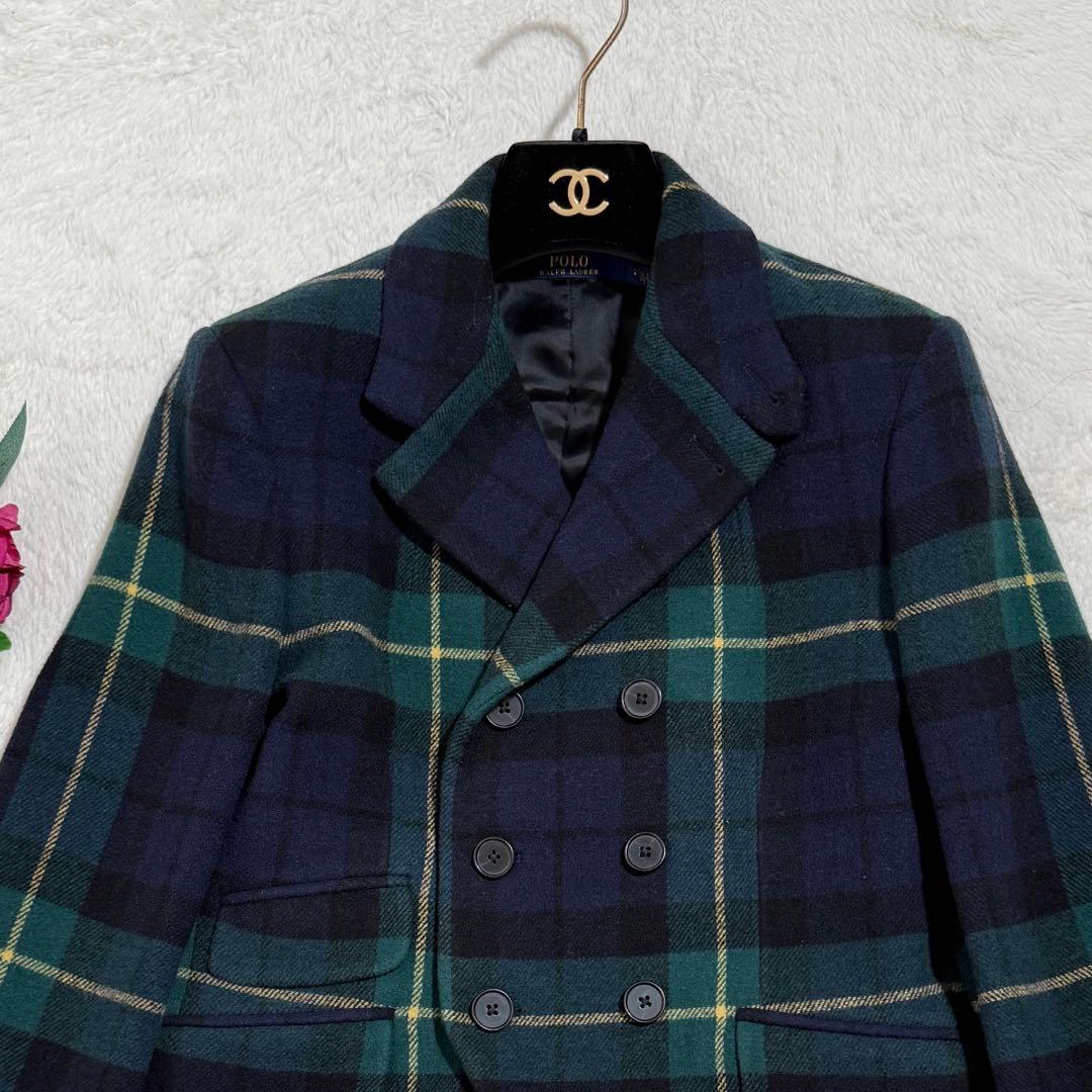 美品　ポロラルフローレン　ジャケット　チェック　グリーン　人気　M