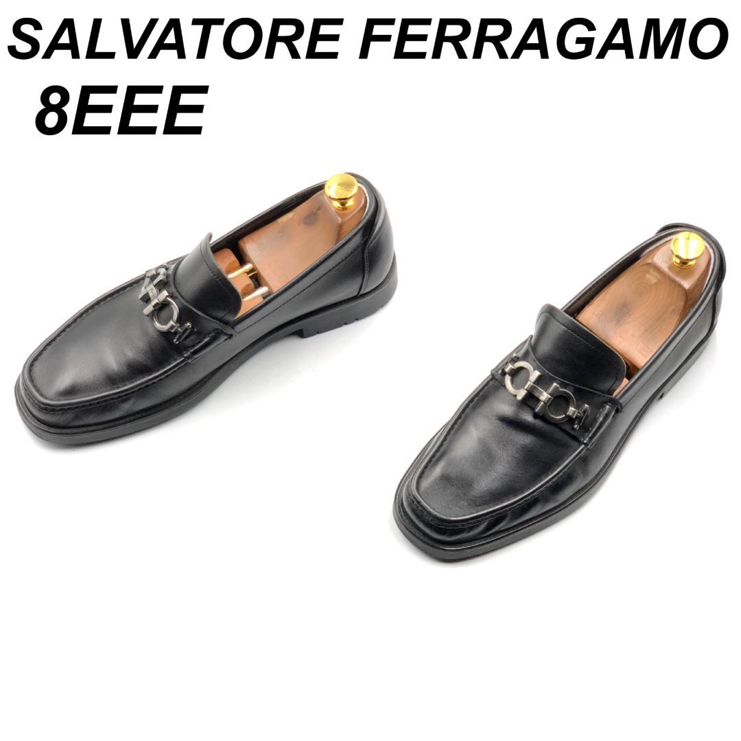 SALVATORE FERRAGAMO 8EEE ローファー ガンチーニ 黒
