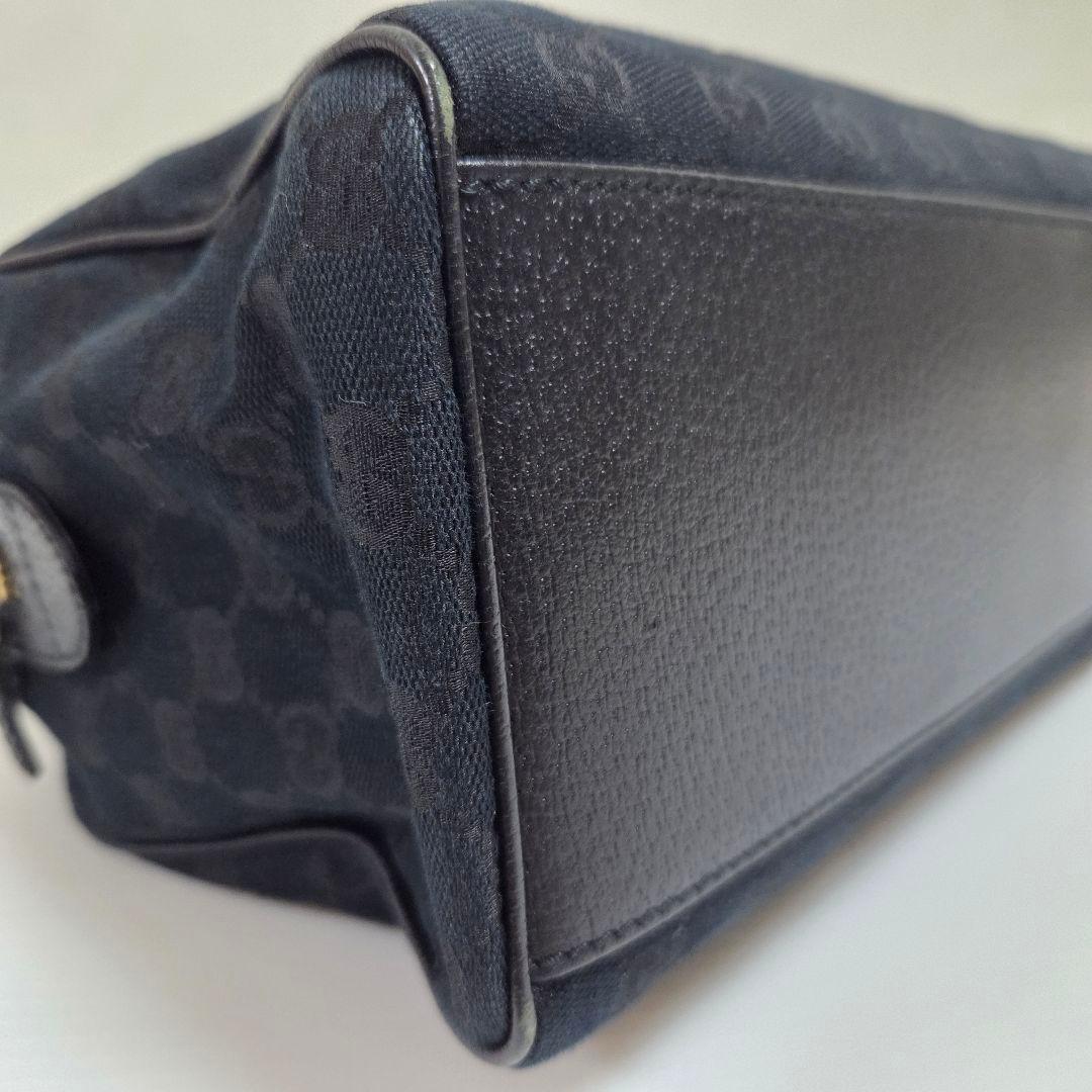 GUCCI GGキャンバス チャーミー ミディアム ボストンバッグ ブラック