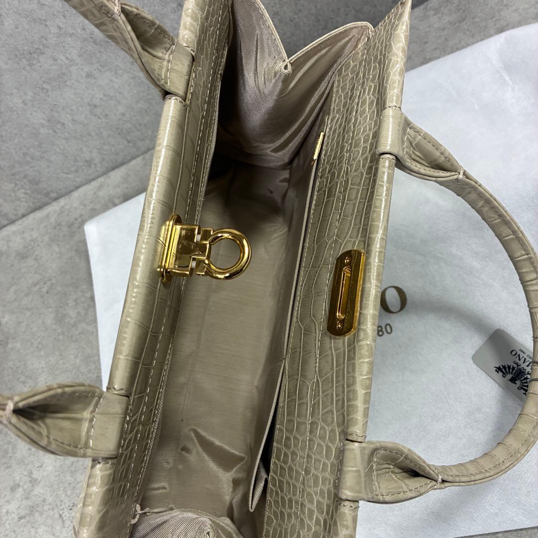 l*t様 未使用✨HAMANO 濱野皮革工藝　クロコ　フォーマル バッグ