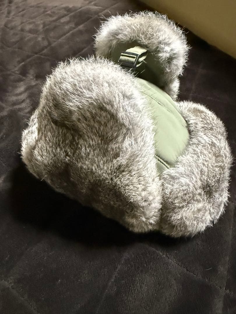 本物 ラビットファー フライトキャップ ビンテージ カーキ COMHATS 米軍