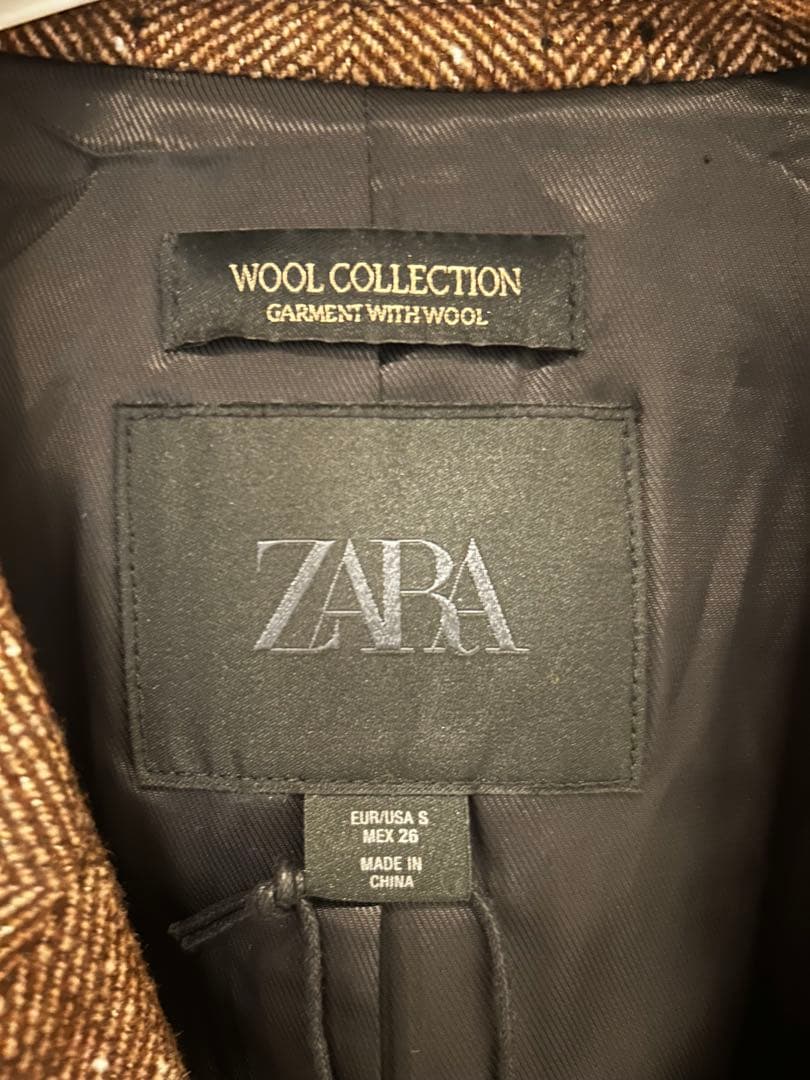 【新品タグ付】神崎恵さん私服　ZARAウールヘリンボーンブレザーSサイズ