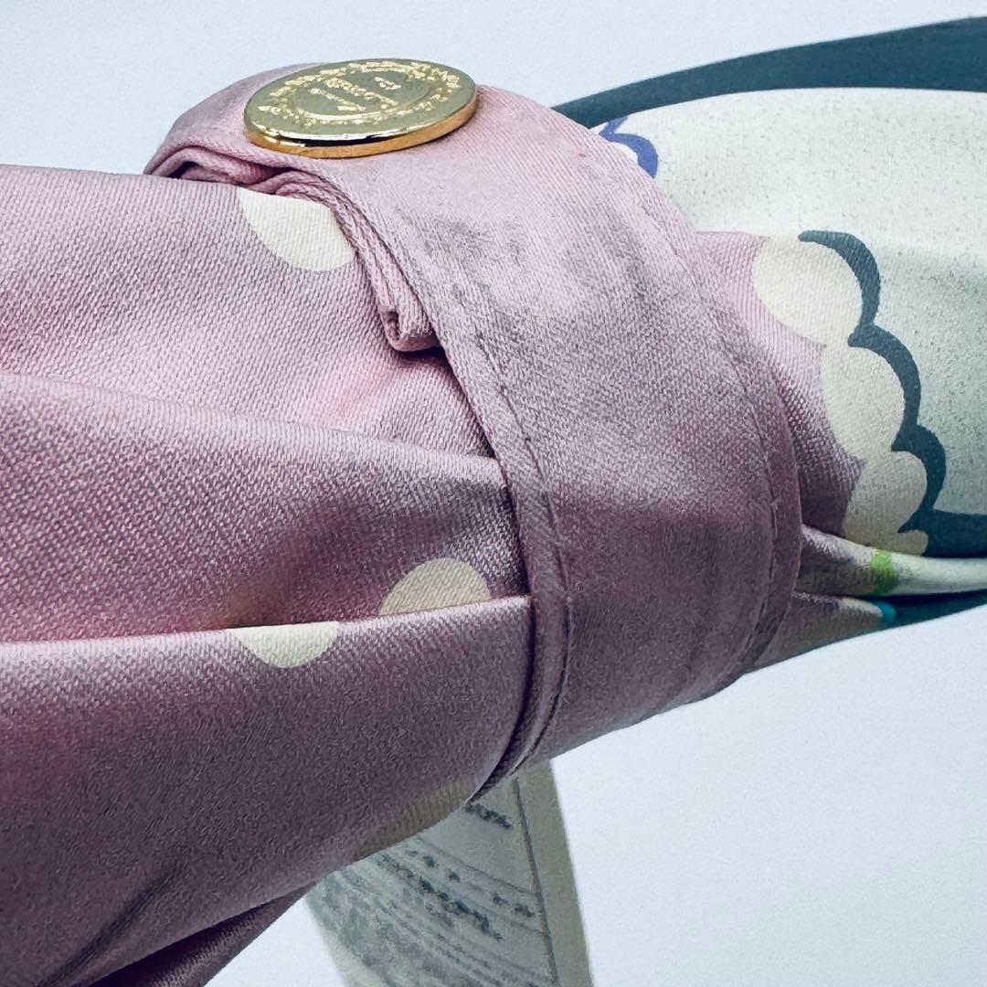 【未使用】LADUREE　ラデュレ　長傘　雨傘 ドット フレンチブルドッグ