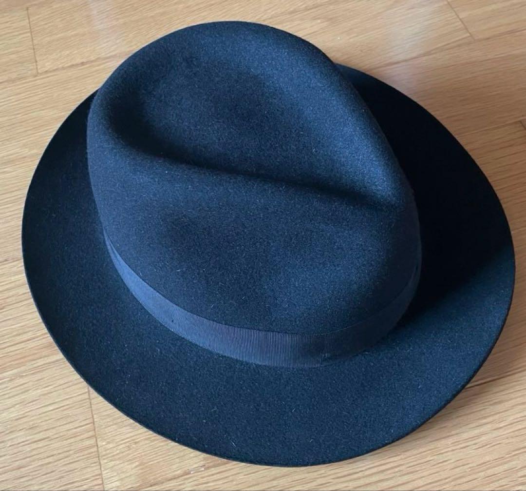 Borsalino ボルサリーノ58 ティアドロップ　中折れ帽　ブラック　ハット