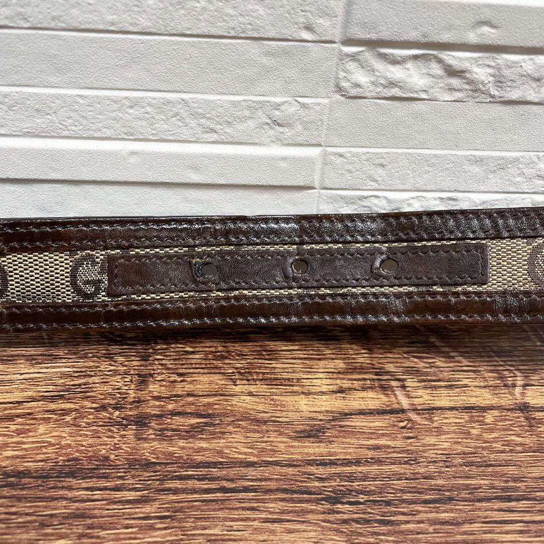 グッチ GG インターロッキング バックル キャンバス×レザー ベルト