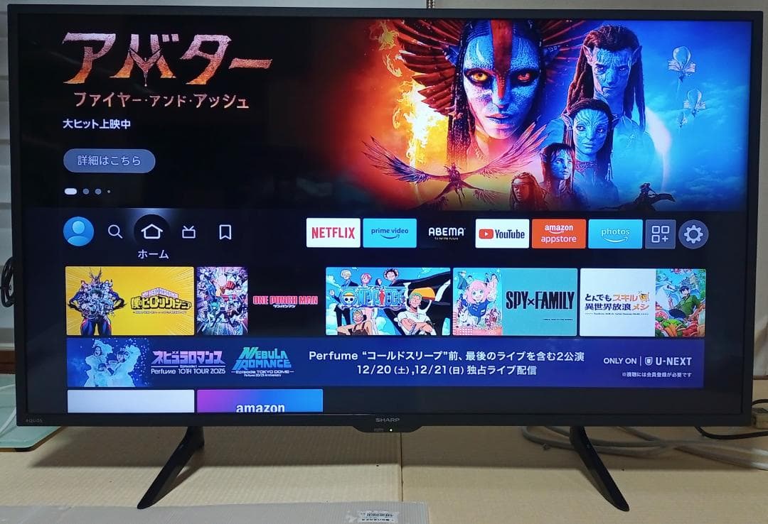 2021年42型シャープTVーFire Stick TVと分波器付アンテナ線付属