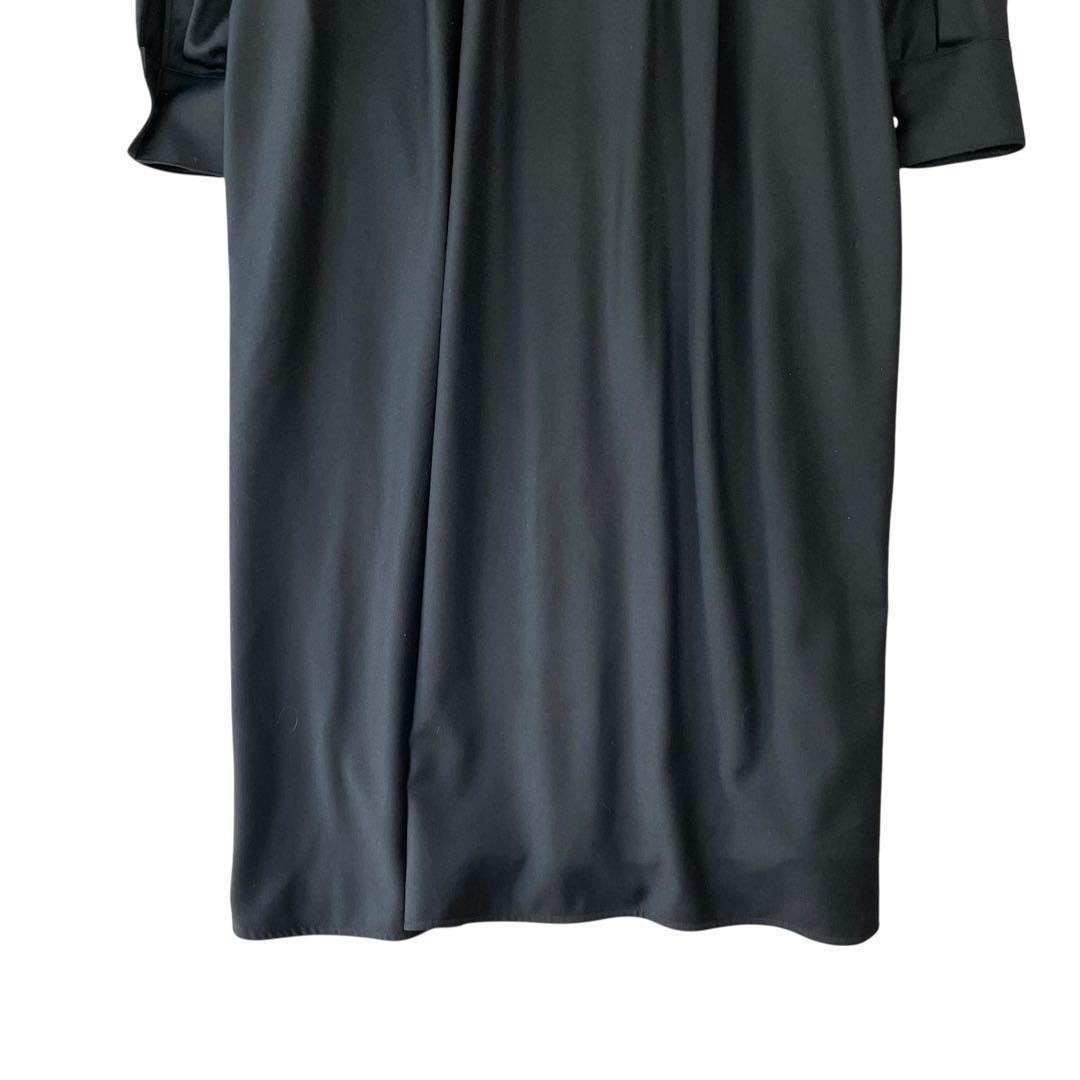 完売✨ほぼ未使用✨SHIPS パールモチーフボタンワンピース ウール ブラック