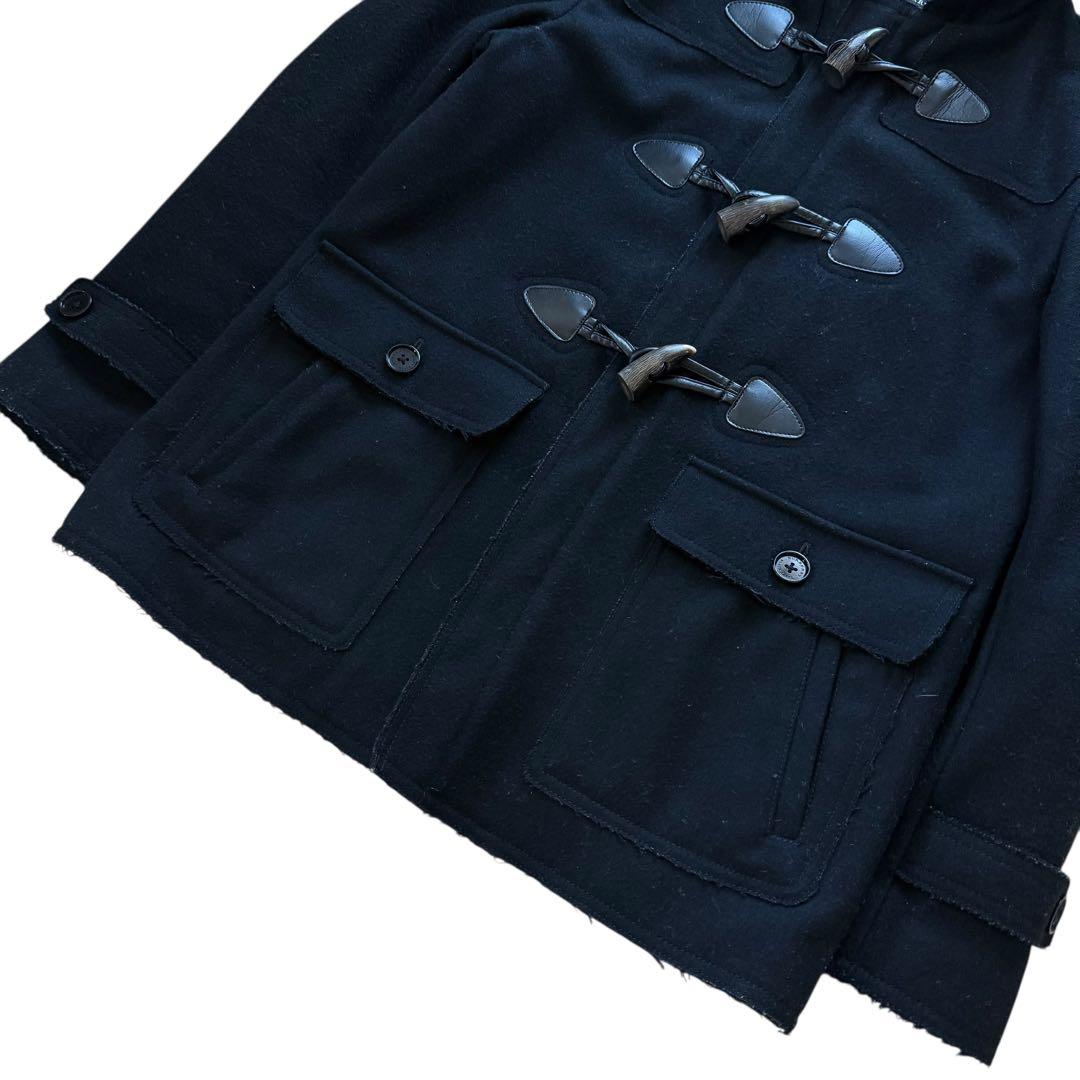 バーバリーブラックレーベル ダッフルコート ノバチェック キルティング 黒 L