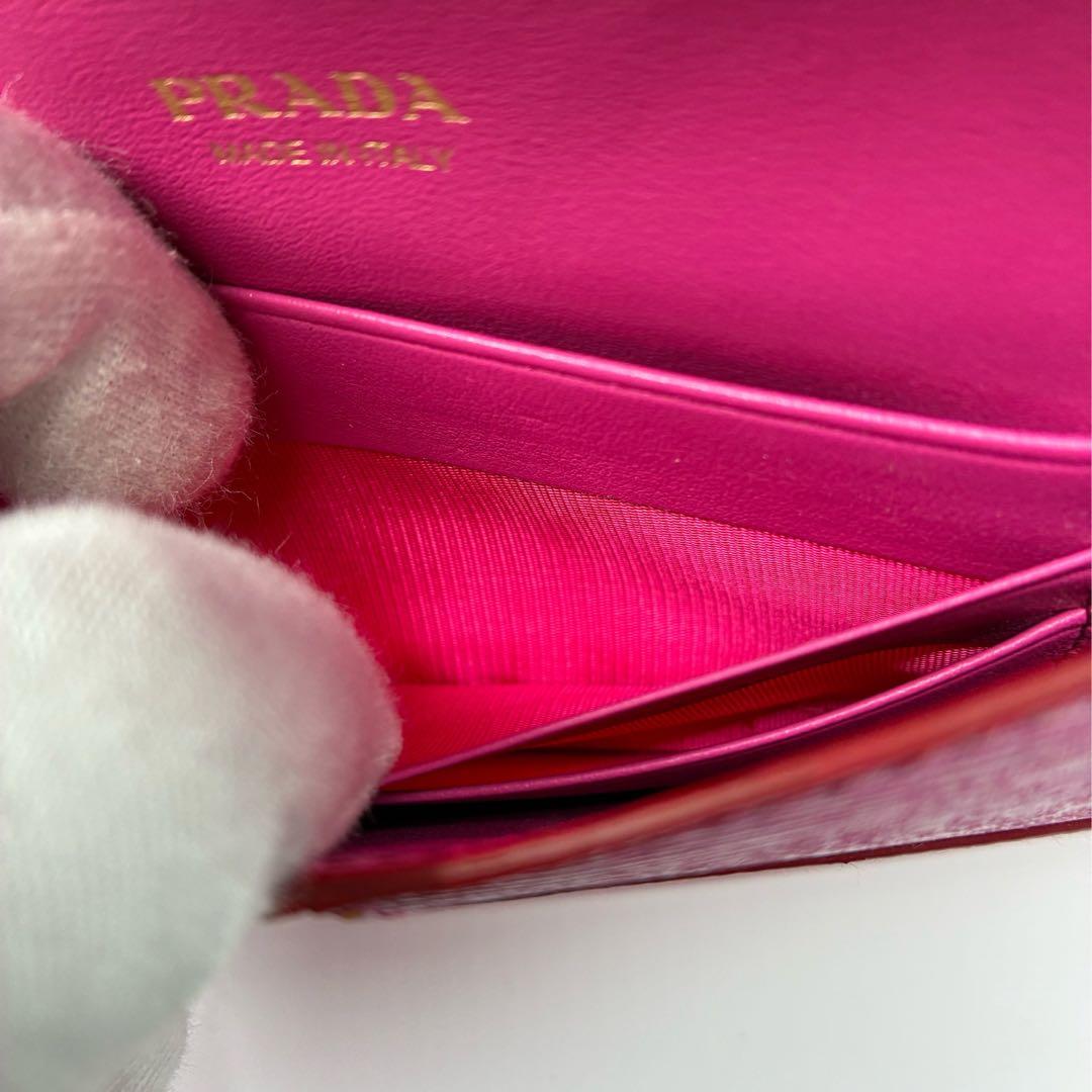 【箱付き】PRADA プラダ レザー ピンク 長財布 A1355A2