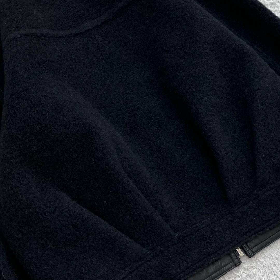 23AW✨未使用級✨エトレ リバーシブルボアブルゾン フェイクレザー ブラック