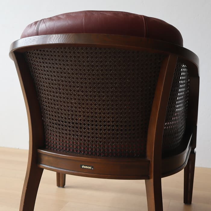 アンティーク カリモク Domani 一人掛け椅子 本革 ナラ材