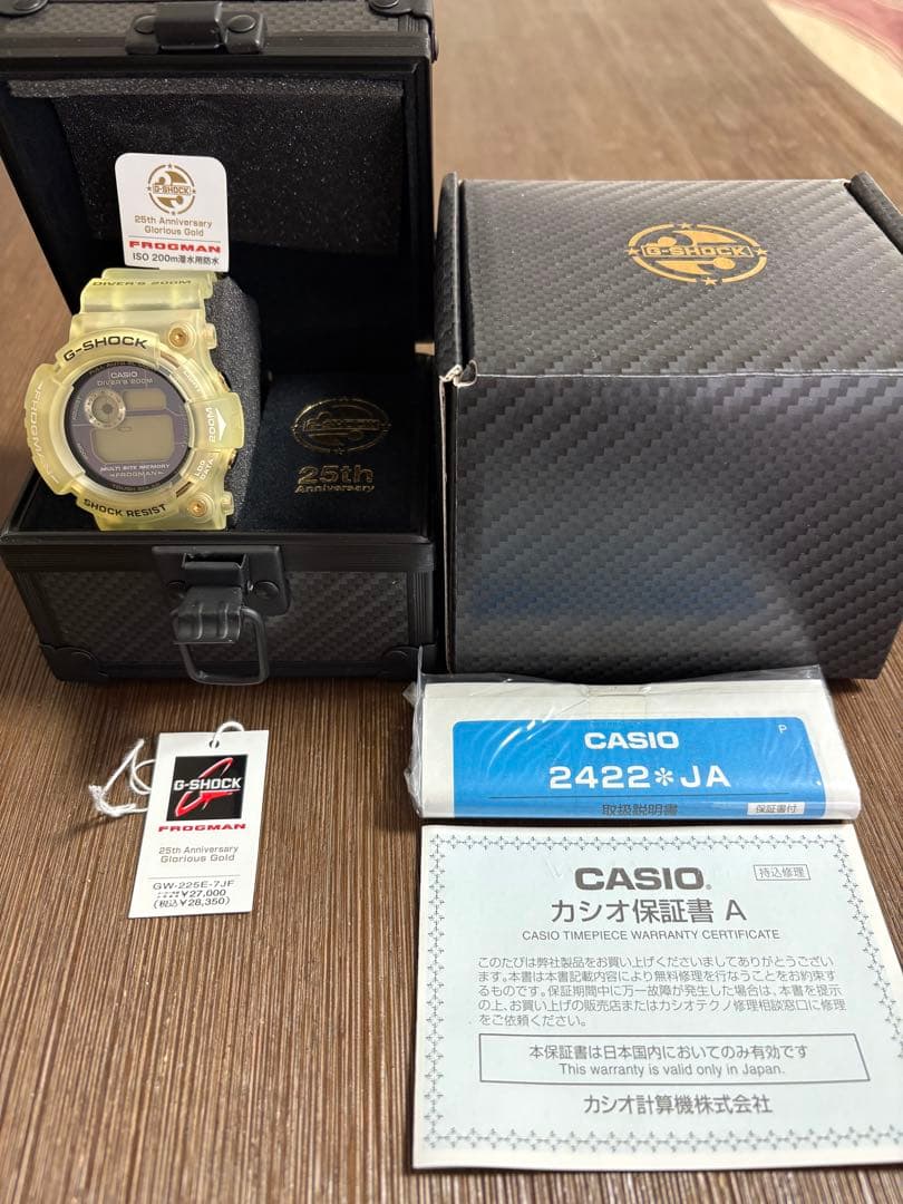 新品未使用箱説タグ付G-SHOCK GW-225E 7JF ゴールド25周年限定