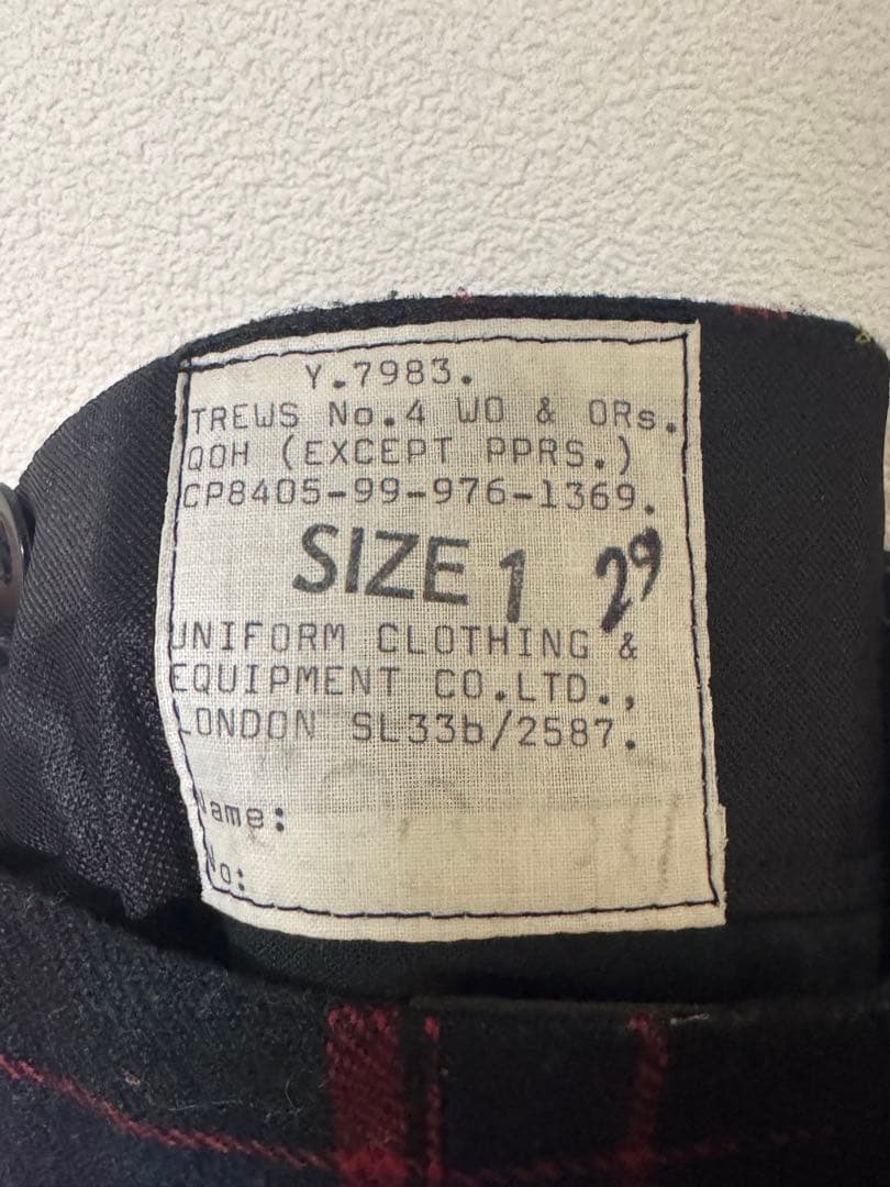 スコットランド軍 セレモニーパンツ タータン トラウザーズ