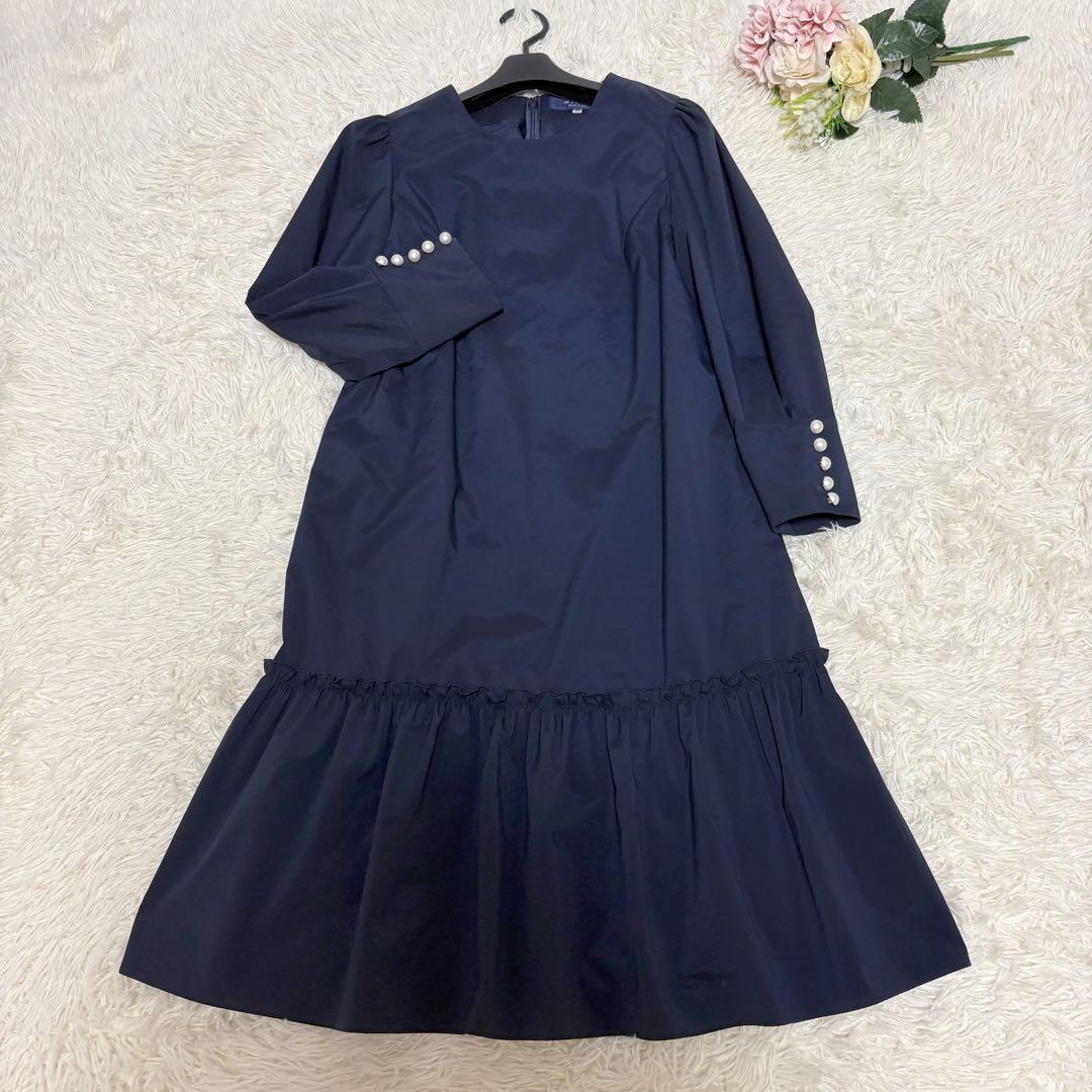 【美品】バックリボン　エムズグレイシー　ワンピース　パール　ティアード　22年