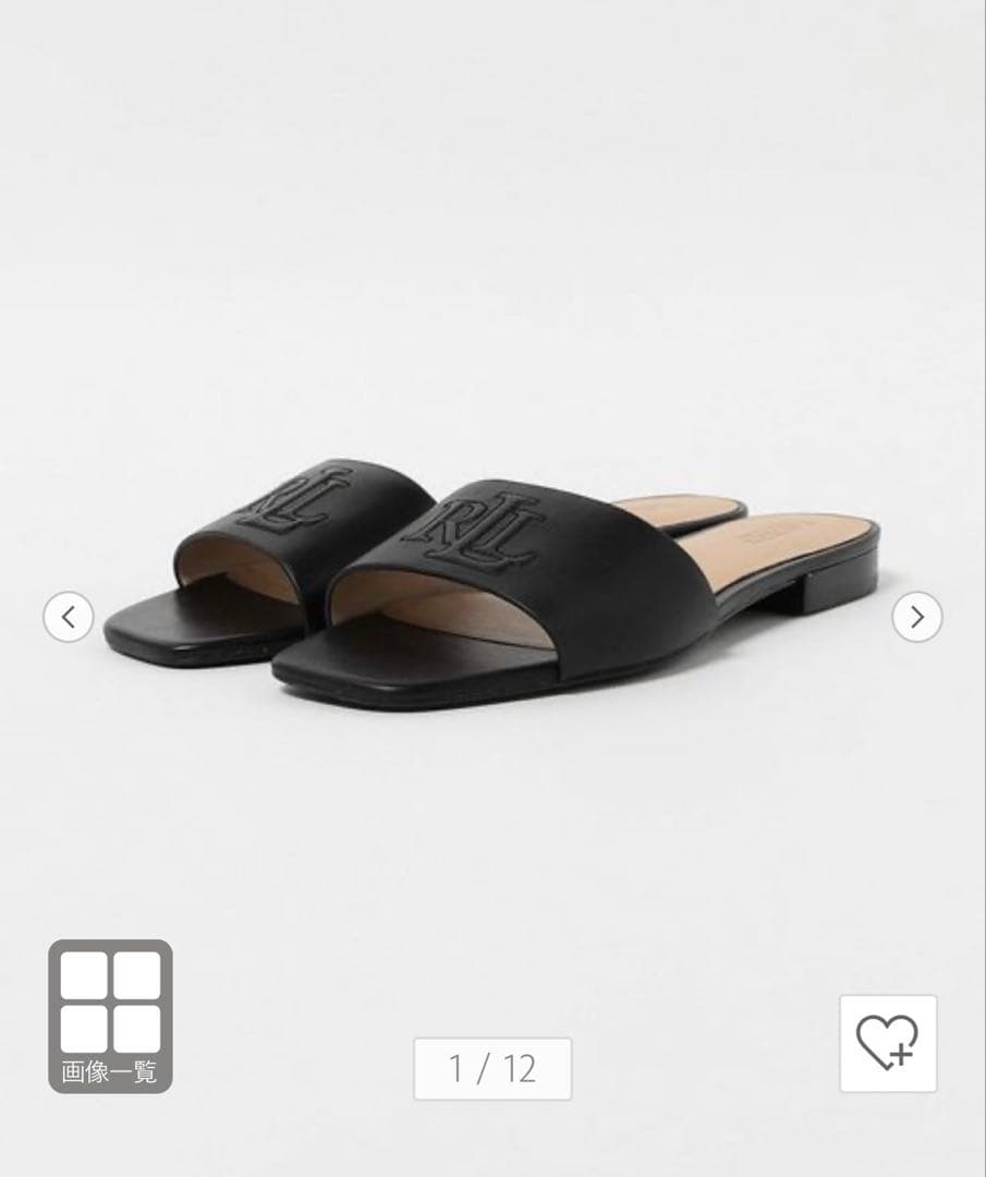 ＜LAUREN RALPH LAUREN＞ロゴ スライダー サンダル/ブラック