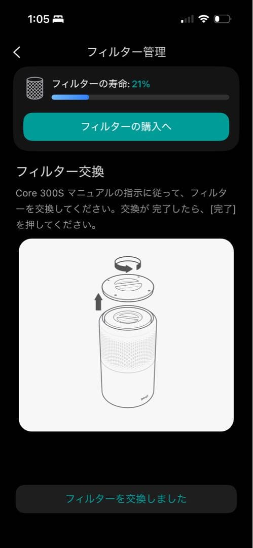 Levoit Core 300S 空気清浄機 交換用フィルター付き