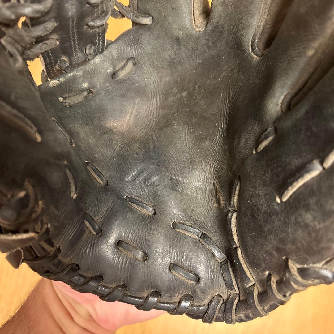 ミズノプロ　外野用　硬式野球グローブ 黒 レザー　ビックＭ