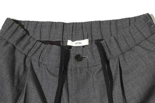 ATON エイトン ウール トロピカル テーパード イージーパンツ スラックス