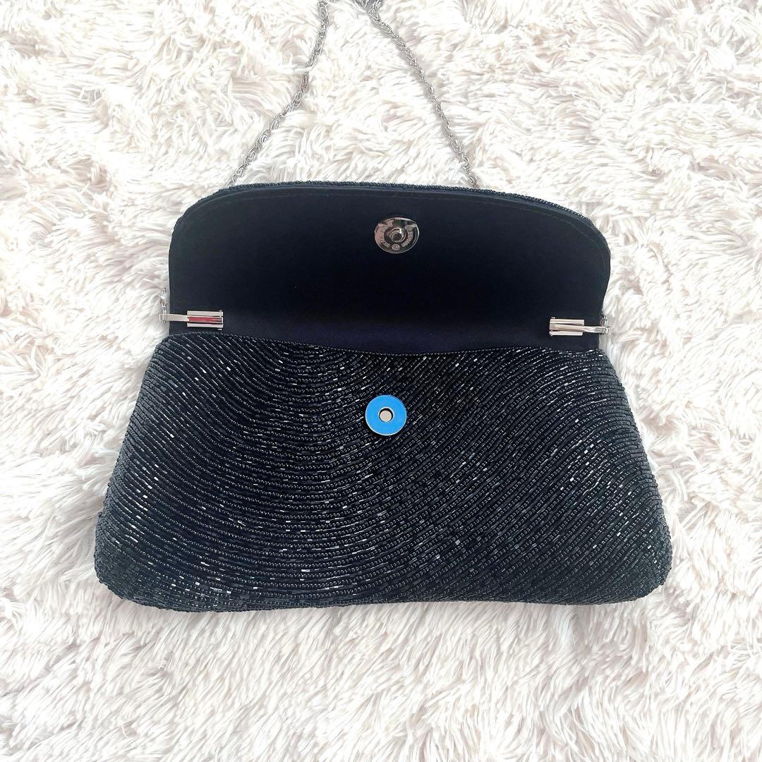 新品未使用　東京イギン フォーマルバッグ ハンドバッグ ブラック ビーズ