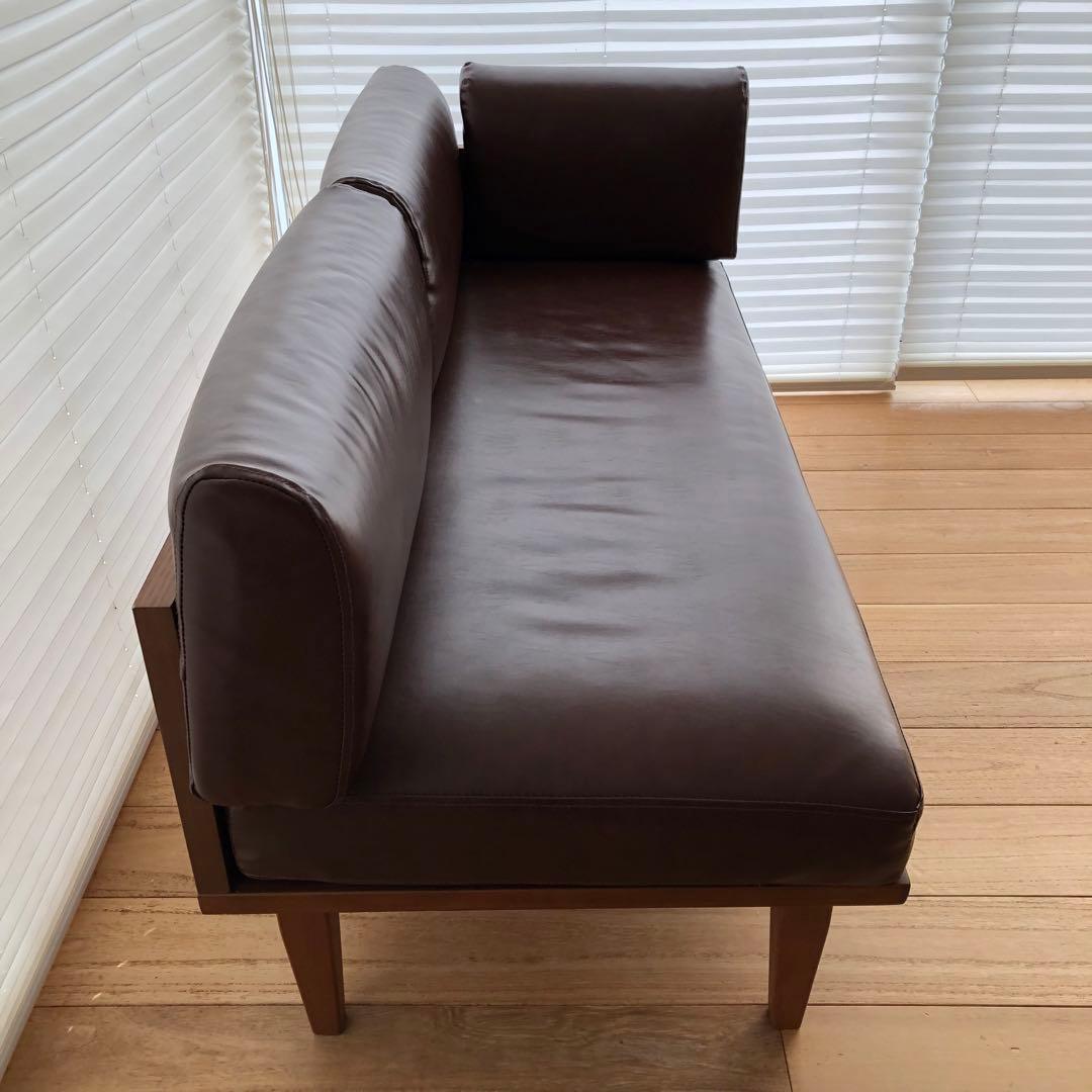 unico ブラウン 2人掛けソファ　ユニコ　合皮　レザーソファー